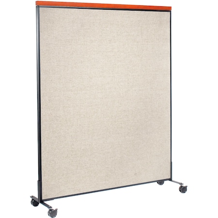 Interion By Global Industrial Interion Mobile Deluxe Office Partition Panel, 60-1/4inW x 100-1/2inH, Tan 695794MTN
